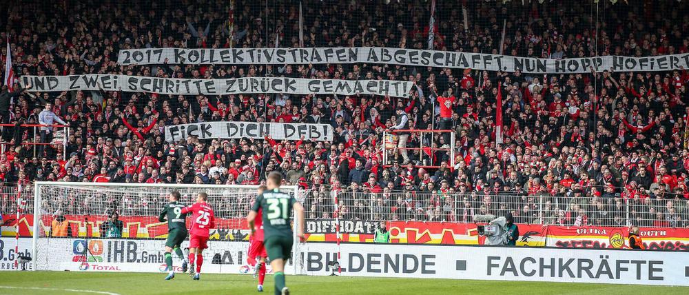 Auch die Union-Fans kritisierten den DFB. 