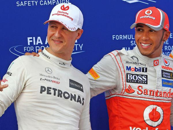 Rekordjagd. 2012 war noch nicht abzusehen, dass Lewis Hamilton auf Michael Schumachers Spuren wandeln könnte.