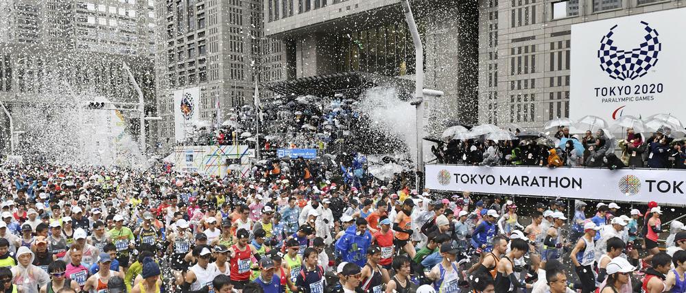 Gewohntes Bild. 2020 dürfen beim Tokio-Marathon allerdings keine Amateure teilnehmen.