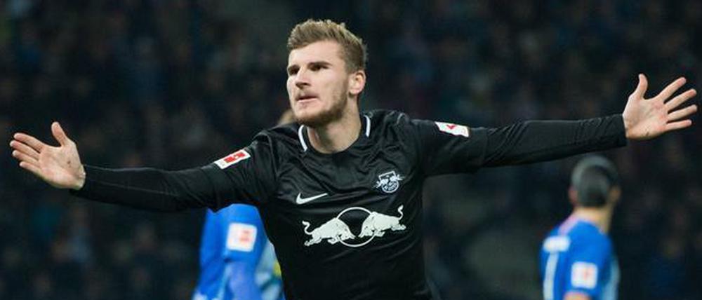 Der Toreschreck. Leipzigs Timo Werner traf in sechs Spielen gegen Hertha BSC sechsmal. Insgesamt haben die Berliner eine Bilanz von 6:22 Treffern gegen die Sachsen. 