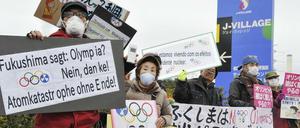 Die Protestbewegung gegen Olympische Wettkämpfe in Fukushima ist noch klein.