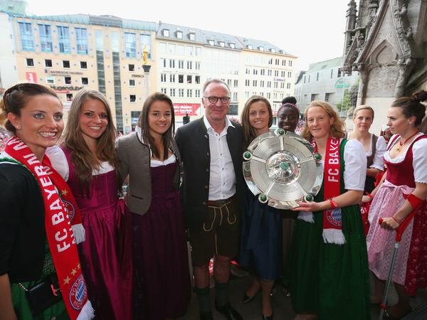 Feiern wie die Bayern. 2015 und 2016 gewann Beckmann mit den Münchnerinnen die deutsche Meisterschaft.