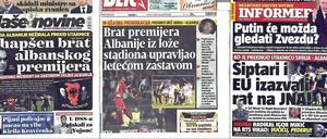 Das Skandalspiel zwischen Serbien und Albanien ist weiter das Topthema in den Medien beider Länder.