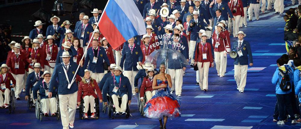 Auch die paralympische Mannschaft Russlands, hier bei der Eröffnung der Paralympics in London 2012, sind 2016 wegen systematischen Dopings gesperrt worden.