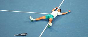Geschafft. Novak Djokovic nach seinem Trimph.