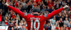Getroffen. Manchester Uniteds Torjäger Wayne Rooney.