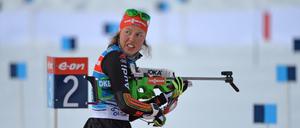 Dritter Start, dritte Medaille. Laura Dahlmeier bei der Biathlon-WM in Oslo.