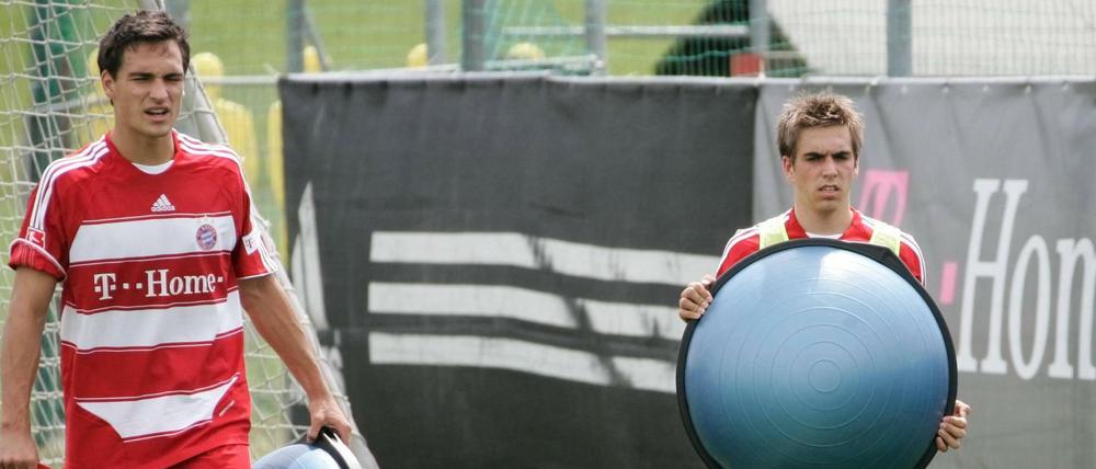Vor neun Jahren war's. Mats Hummels (l.) im Bayern-Trikot an der Seite von Philipp Lahm. 