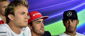 Nico Rosberg (l.) und Lewis Hamilton (ganz rechts).