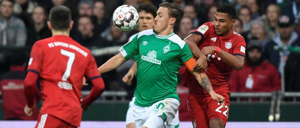 Ziehen bis zum Sieg. Serge Gnabry (r.) und der FC Bayern holen drei Punkte beim SV Werder Bremen.
