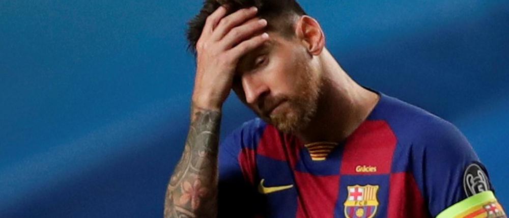 Was war das? Barcelonas Star Lionel Messi.