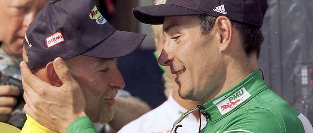 Am 24.7.2013 wurde Erik Zabel (r.) und dem inzwischen verstorbenen Marco Pantani (l.) auch Doping während der Tour 1998 nachgewiesen - was der gebürtige Berliner bei seiner Beichte bestritt.