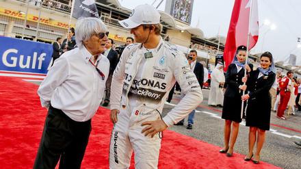 Zwei Formel-1-Größen a. D. Ex-Chef Bernie Ecclestone und der zurückgetretene Weltmeister Nico Rosberg.