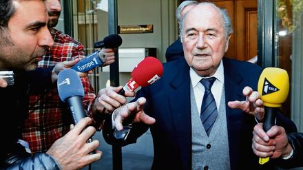 Der frühere Fifa-Präsident Joseoph Blatter nach einer Cas-Anhörung im April 2016.