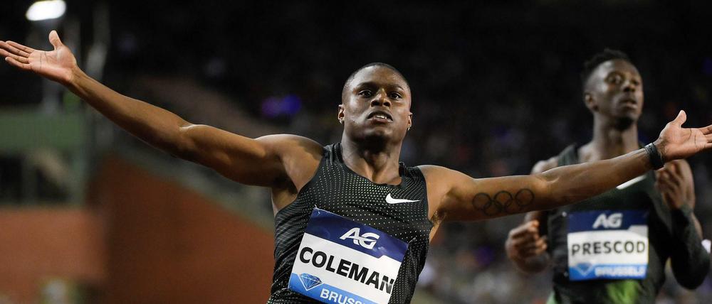 Erster! Dem 100-Meter-Sprinter Christian Coleman droht eine Sperre.