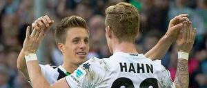 Torschützen unter sich: André Hahn erzielte das erste, Patrick Herrmann die übrigen beiden Treffer für die Borussia. 