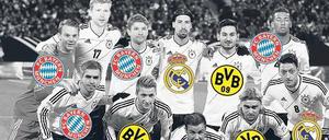 Die Stellvertreter. Wenn in anderthalb Wochen die Halbfinalbegegnungen der Champions League ausgetragen werden, treffen fast die kompletten Nationalmannschaften Deutschlands (Bild) und Spaniens aufeinander – wobei Sami Khedira und Mesut Özil im Grunde auf der falschen Seite auflaufen werden: für Real Madrid gegen Borussia Dortmund. 