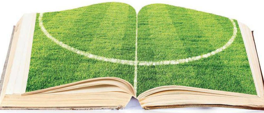 Fußballbücher: Aufschlagen und im Rasen versinken.