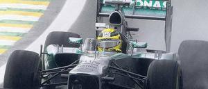 Hoffen auf Regen. Nico Rosberg fuhr bei feuchtem Wetter in der Qualifikation in Sao Paulo auf Rang zwei.