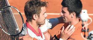 Rollentausch. Djokovic (r.) war im Finale chancenlos gegen Wawrinka – das machte die Niederlage noch tragischer für den Weltranglistenersten. 