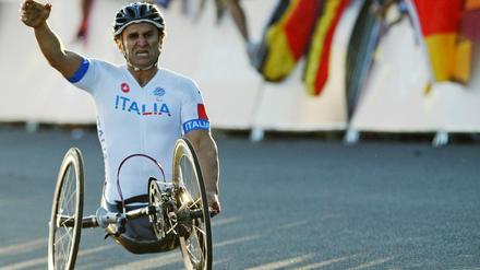 Siegertyp. Alessandro Zanardi nach dem Gewinn der paralympischen Goldmedaille 2012 in London. 