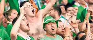 Grüne Wiese. Irlands Fans sind stets lautstark