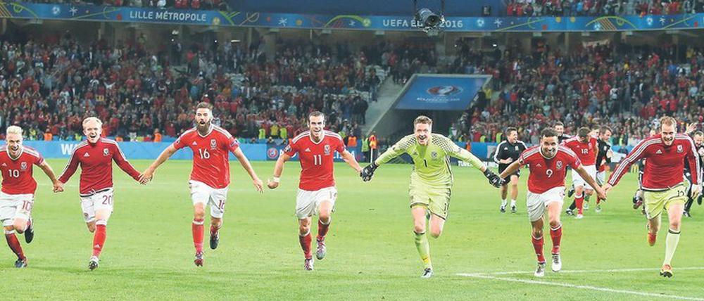 Der größte Erfolg. Am 1. Juli 2016 erreicht Wales das Halbfinale der Europameisterschaft.