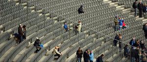 Dieses Foto ist nicht repräsentativ. Statistisch gesehen war am Sonntag im Olympiastadion jeder zweite Sitz belegt.