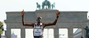 Neuer Weltrekordhalter: Dennis Kimetto beim Berlin-Marathon 2014.