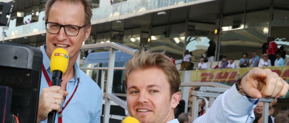Haste nicht (mehr) gesehen. Moderator Florian König (l.) und RTL Formel-1-Experte Nico Rosberg.