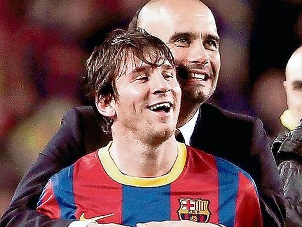 Ein Herz und eine Seele: Lionel Messi und Pep Guardiola.