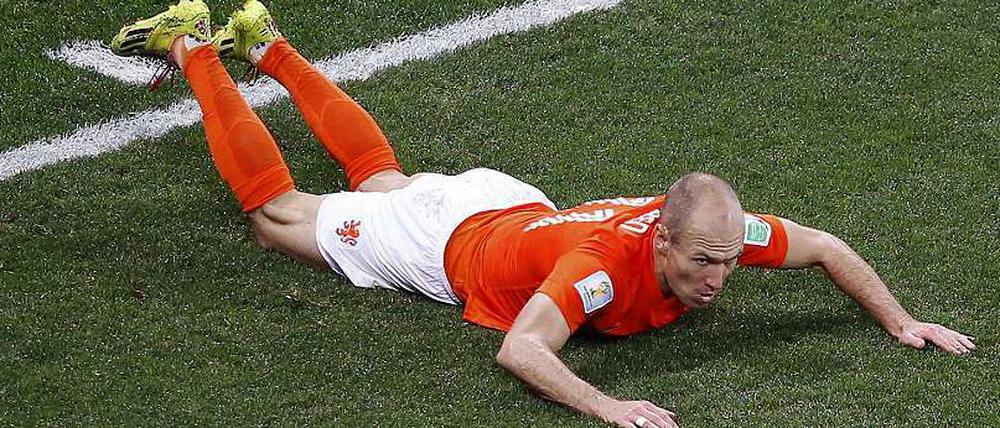 Am Boden. Arjen Robben bleibt nur das kleine Finale.