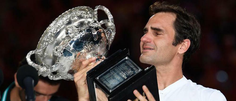 Sechsmal hat Roger Federer nun bereits in Melbourne gewonnen und damit mit Novak Djokovic gleichgezogen.