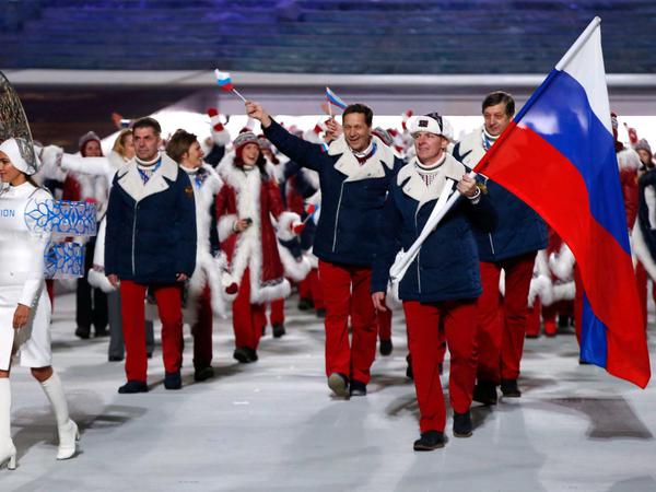 Der Einlauf der russischen Athleten 2014 in Sotschi. Der russische Sport steht mehr denn je am Pranger.