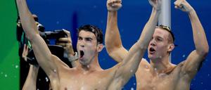 Gewohntes Bild: Michael Phelps jubelt über Gold - zum insgesamt 19. Mal.