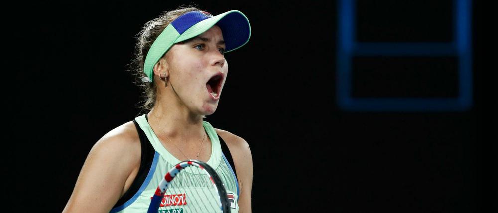 Siegerschrei. Die US-Amerikanerin Sofia Kenin hat die Australian Open gewonnen.
