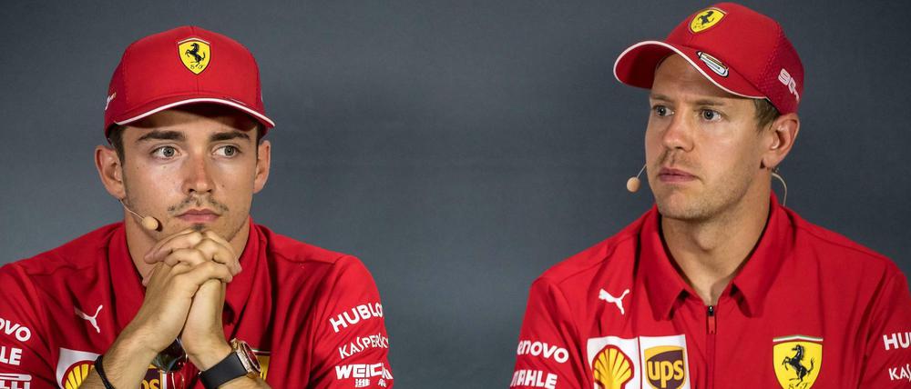 Rivalen im Geiste. Charles Leclerc (l.) und Sebastian Vettel kämpfen in Monza auch um die Vormachtstellung bei Ferrari.