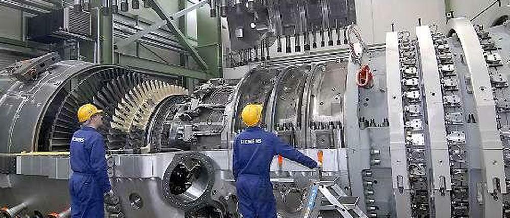 In Berlin fertigt Siemens Gasturbinen - dieses Modell ist das größte der Welt.