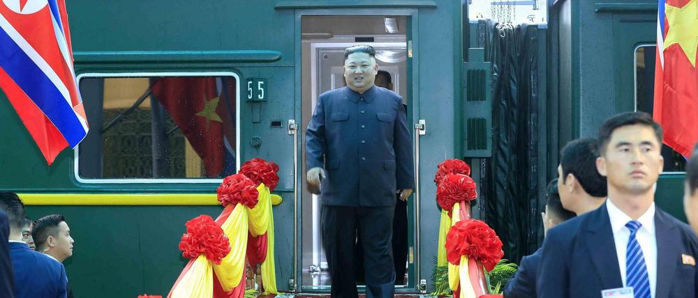 Kim Jong Un im Februar bei seiner Ankunft in Hanoi