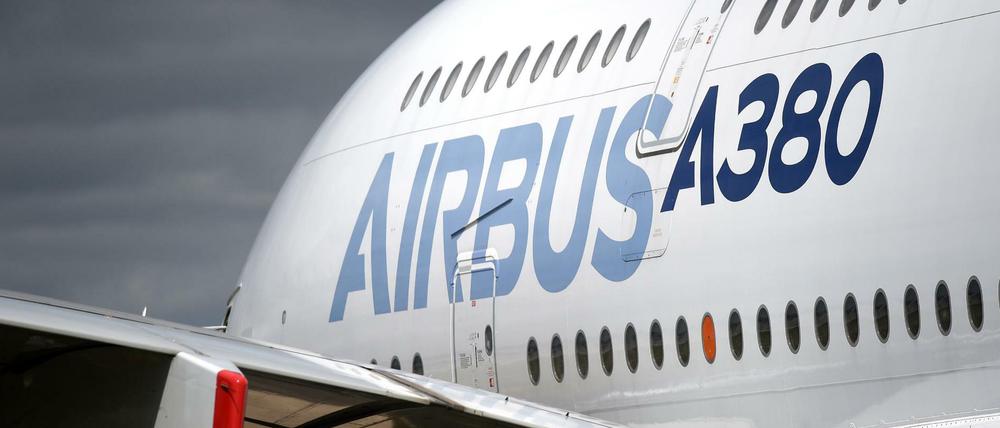 Ein Airbus A380 des europäischen Flugzeugherstellers Airbus 