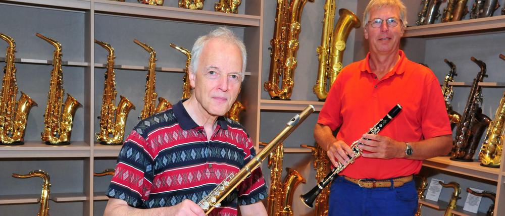 Eigentlich kein Problem: Seit mehr als 30 Jahren betreiben Thomas Reichle (links) und Andreas Schmucker ihr Musikgeschäft.