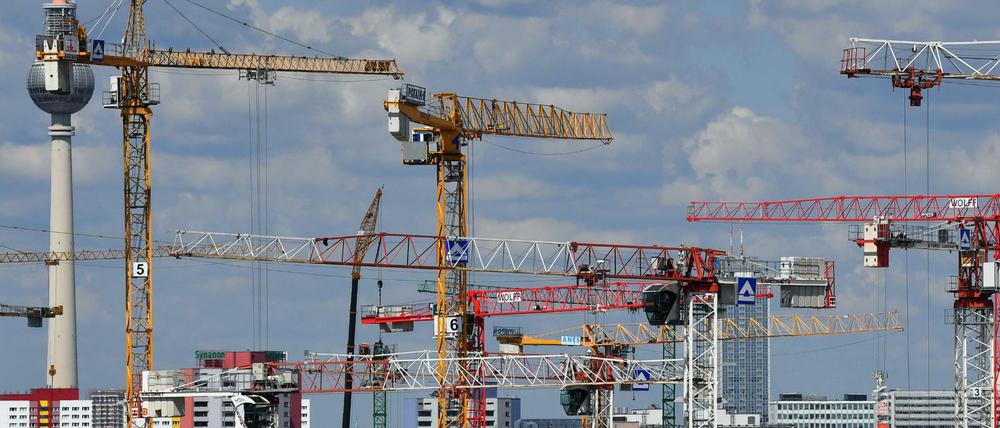 Kran an Kran. Berlins Baufirmen profitieren vom steigenden Bedarf an Wohnraum. 