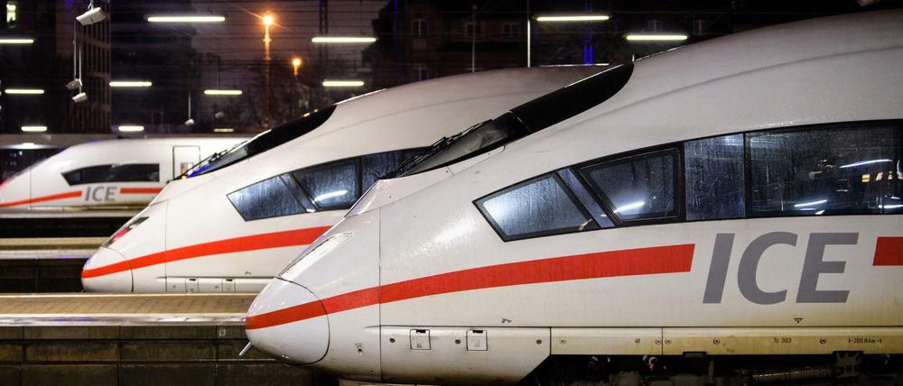 Bisher weitgehend allein im Fernverkehr auf der Schiene: die Deutsche Bahn mit dem ICE.