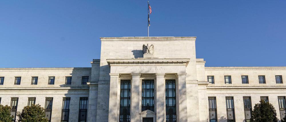 Das Gebäude der US-Notenbank Federal Reserve (Fed). Die US-Notenbank Federal Reserve in Washington