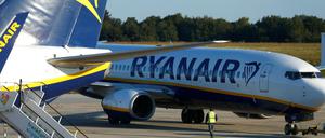 Ryanair-Machinen werden am Flughafen Frankfurt-Hahn abgefertigt. 