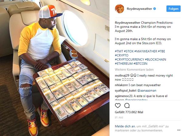 "Verdammten Haufen Geld machen": Boxrekordhalter Floyd Mayweather wirbt auf Instagram für ICO