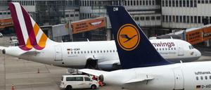 Maschinen von Germanwings und des Mutterkonzerns Lufthansa.