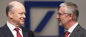 Der Co-Vorstandsvorsitzende der Deutschen Bank, John Cryan (l), und der Aufsichtsratsvorsitzende Paul Achleitner.