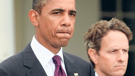 Ohne Bremse. 2007 lagen die Schulden der Vereinigten Staaten noch bei rund 60 Prozent des Bruttoinlandsprodukts. Inzwischen dürfte das Defizit genauso hoch sein wie die Wirtschaftsleistung. Präsident Obama und Finanzminister Geithner wollen nun gegensteuern. 