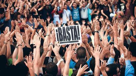 Generation Genug! In Spanien hat fast jeder zweite Jugendliche keine Arbeit. Regelmäßig gibt es deshalb Proteste. Foto: Morenatti/AP/dapd